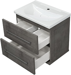 Misty Мебель для ванной Марта 60 подвесная темный бетон – фотография-5